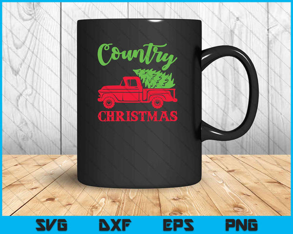 Country Christmas Truck SVG PNG Cutting Printable Files