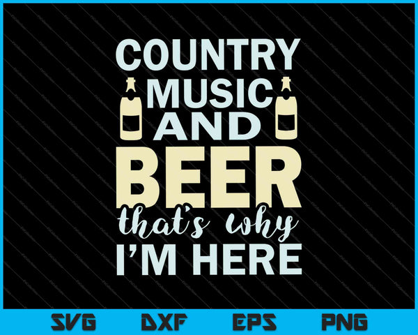 Música country y cerveza SVG PNG cortando archivos imprimibles