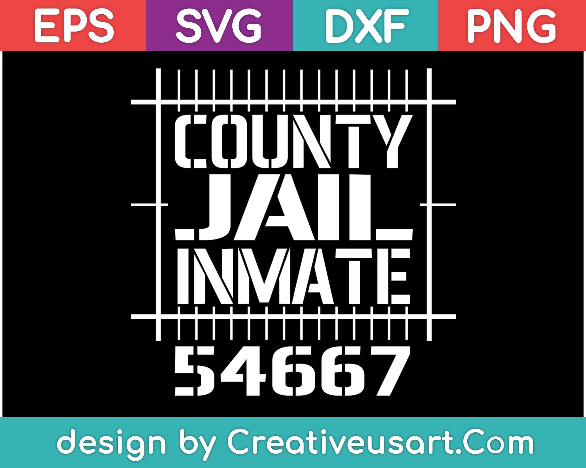 County Jail Inmate 54667 SVG Files creativeusarts