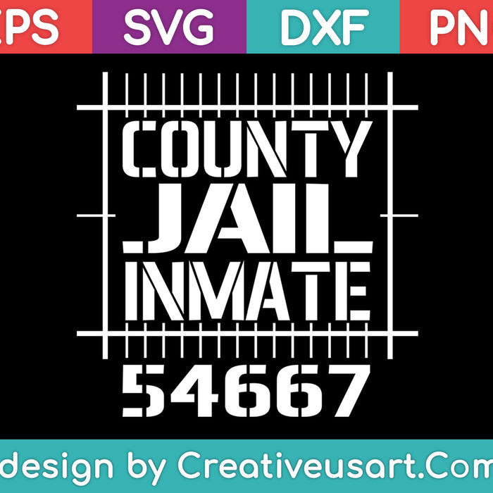 Recluso de la cárcel del condado 54667 SVG PNG cortando archivos imprimibles