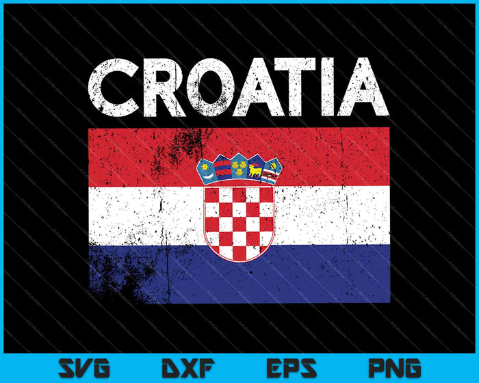 Croatia Croatian Flag SVG PNG Cutting Printable Files