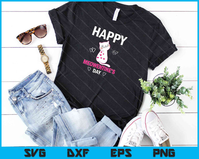 Schattige kat Valentijnsdag shirt voor meisjes Kitty citeer SVG PNG snijden afdrukbare bestanden