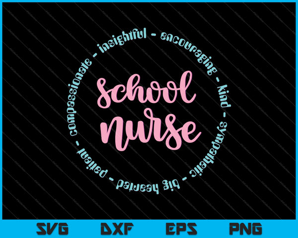Linda enfermera escolar SVG PNG cortando archivos imprimibles