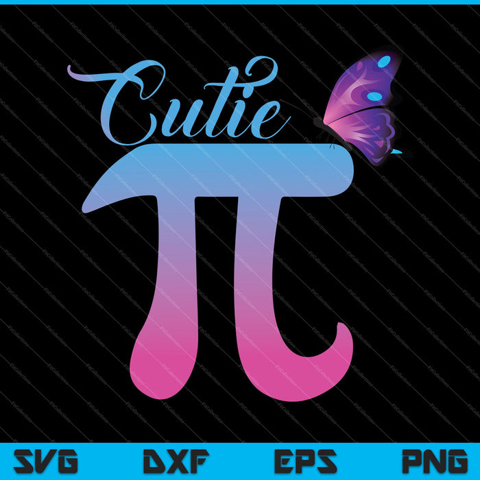 Cutie Pi T-Shirt Design, Cute Math Pun Tee for Pi Day SVG PNG Cutting Printable Files