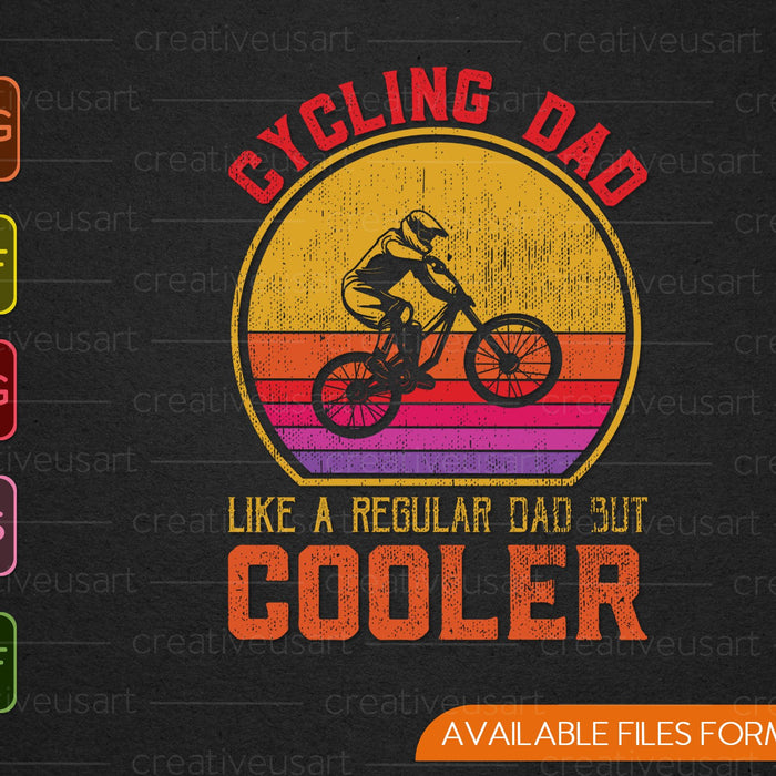 Papá en bicicleta como un papá normal, pero más fresco SVG PNG cortando archivos imprimibles