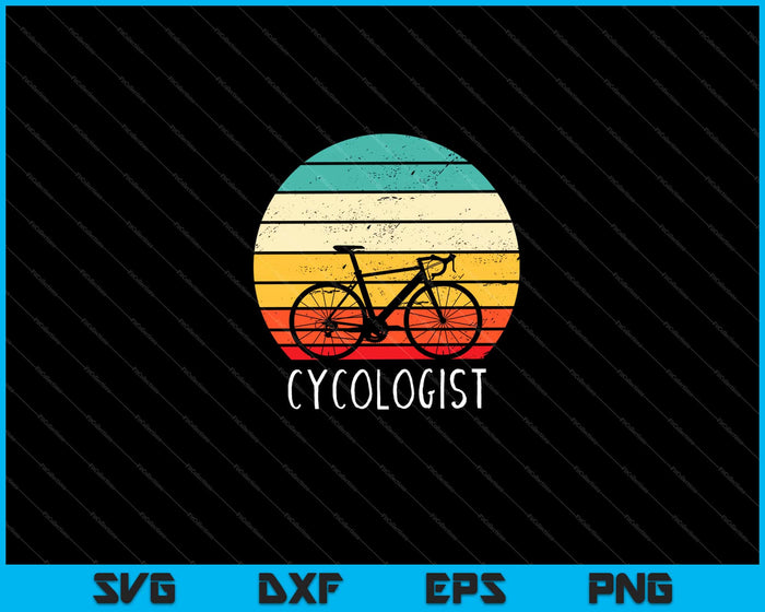 Cicólogo Divertido Vintage Ciclismo Svg Cortando Archivos Imprimibles