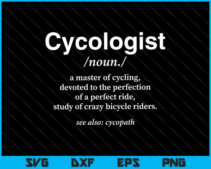 Cycloloog definitie fietsen fietsen racen grappige wielrenner SVG PNG snijden afdrukbare bestanden