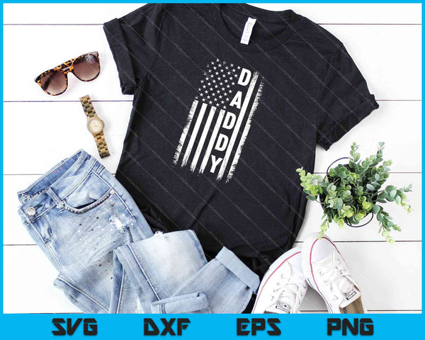 DAD American Flag SVG PNG Cutting Printable Files - on a t-shirt