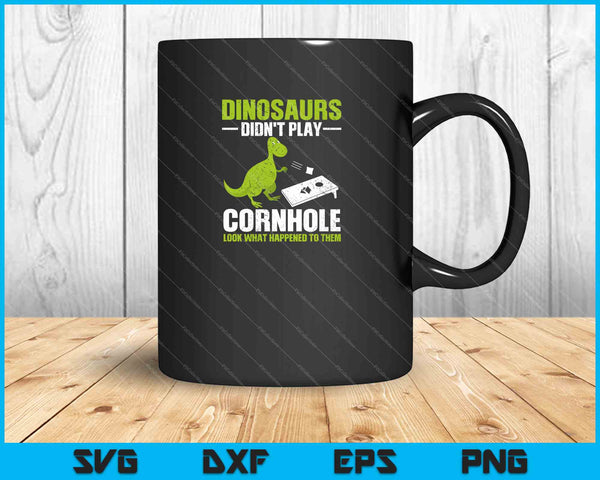 Los dinosaurios no jugaron Cornhole Mira lo que pasó SVG PNG cortando archivos imprimibles 