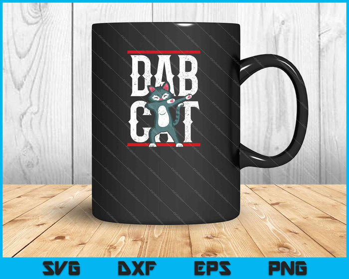 Dab Cat Dabbing Kitty Feline Pet Distressed SVG PNG Cutting Printable Files