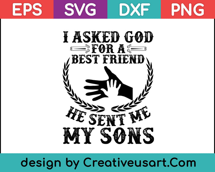 Dad And Sons Best Friends, Fathers Day T Shirt Gift For Papa SVG PNG Cutting Printable Files
