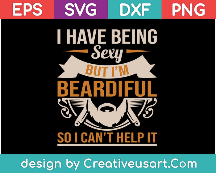 Dad father's day funny gift - Beard dad papa bear SVG PNG Cutting Printable Files