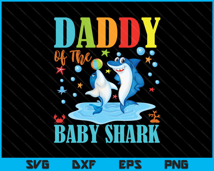Papá del tiburón bebé SVG PNG cortando archivos imprimibles