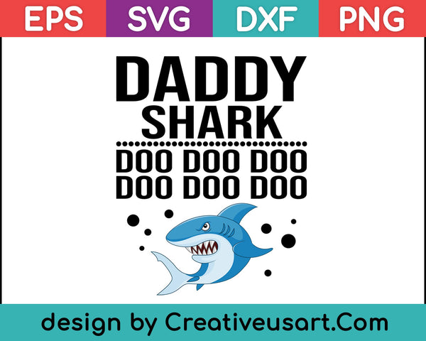 Daddy Shark Shirt, Vaderdagcadeau van vrouw zoon dochter SVG PNG snijden afdrukbare bestanden