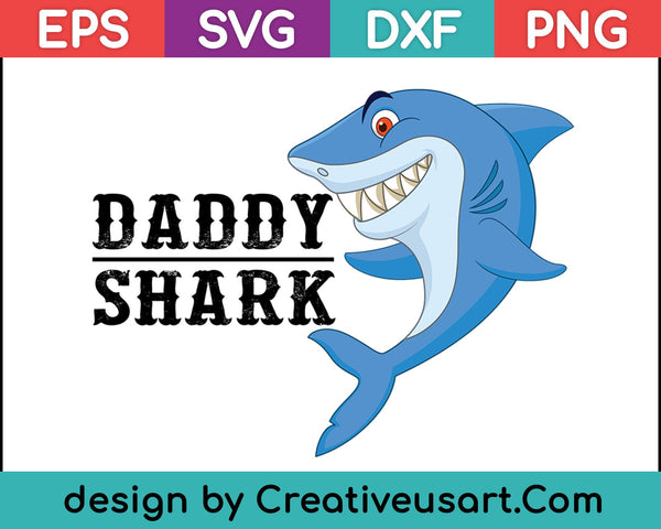 Daddy Shark T Shirt Vaderdagcadeaus Familie Matching Papa SVG PNG Snijden afdrukbare bestanden