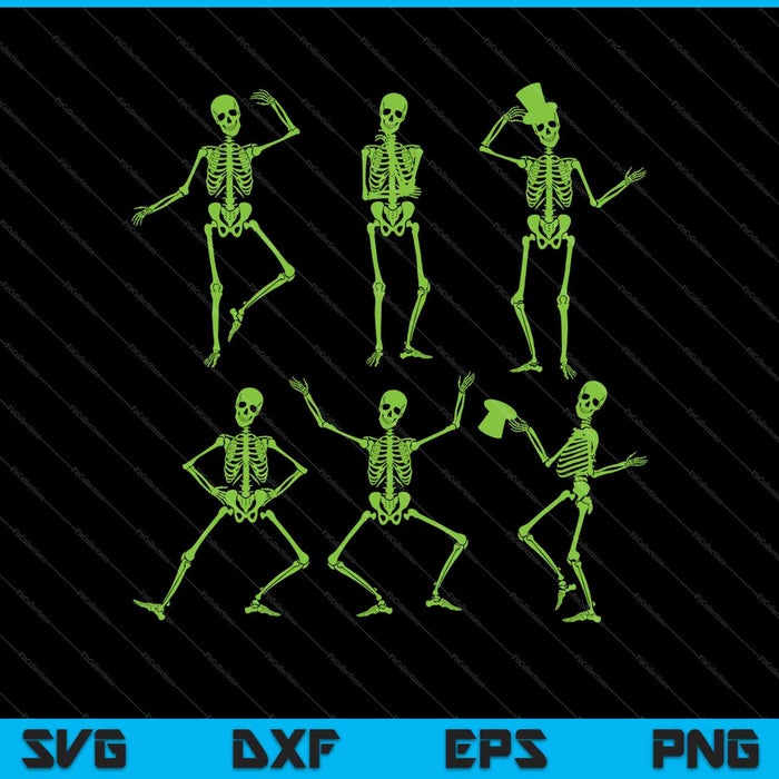 Dansende skeletten dans uitdaging meisje jongens kinderen Halloween SVG PNG snijden afdrukbare bestanden