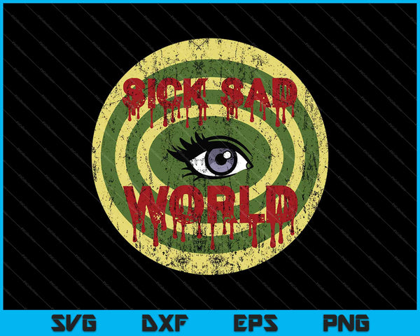 Daria Sick Sad World Drippy Tekst Eye Logo SVG PNG Snijden afdrukbare bestanden