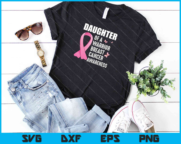 Dochter van een krijger Breast Cancer Awareness SVG PNG snijden afdrukbare bestanden