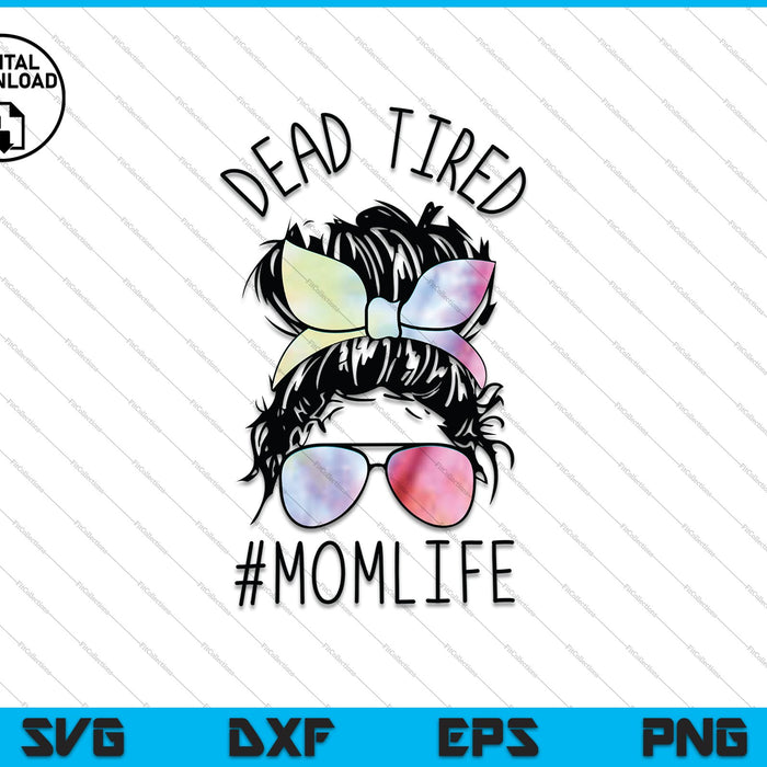 Dead Tired Tie Dye Skull SVG PNG Cortando archivos imprimibles
