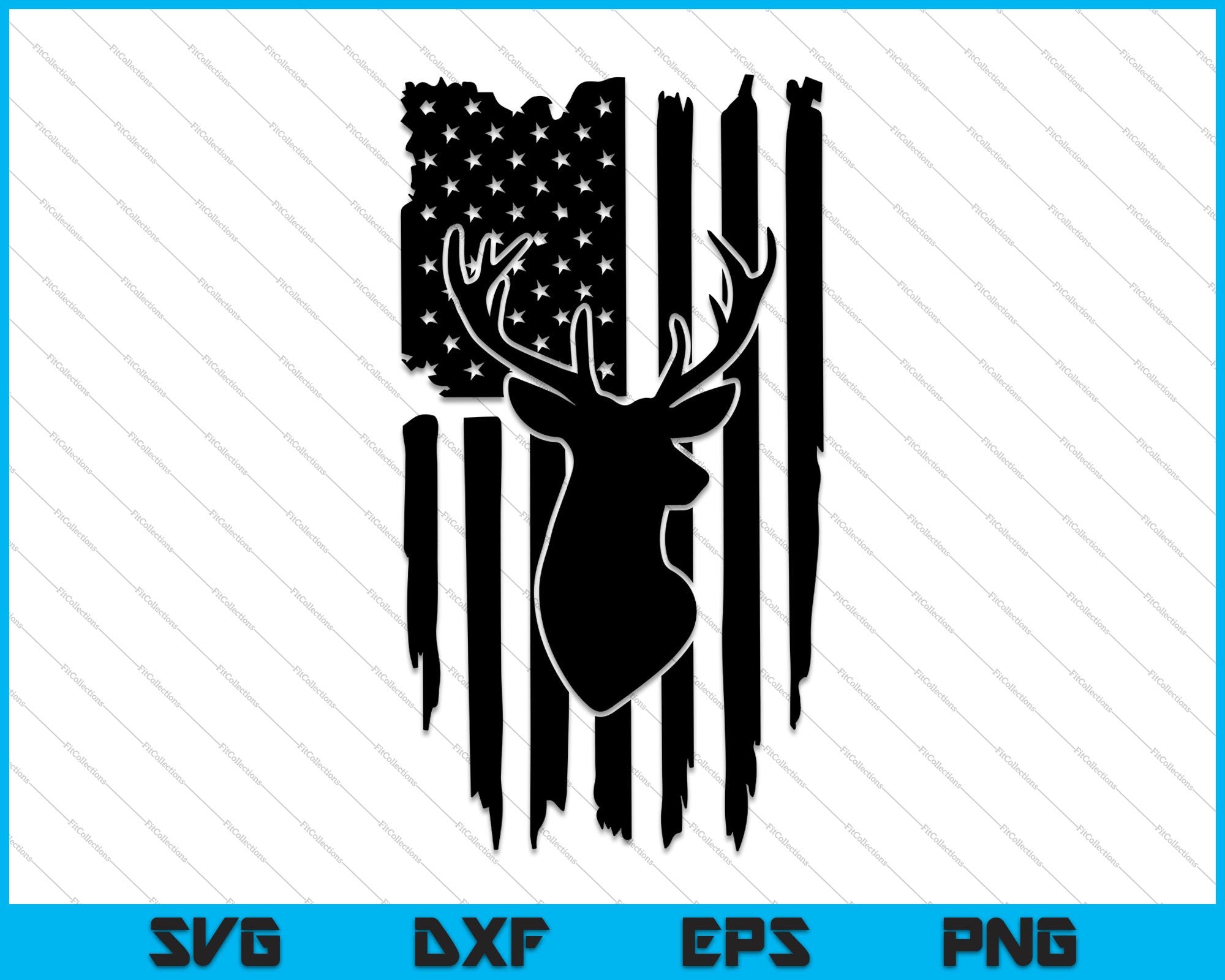 Distressed American Flag Deer Hunting SVG PNG Files – creativeusarts