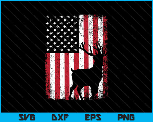 Diseño de camiseta con bandera de caza de ciervos SVG PNG cortando archivos imprimibles