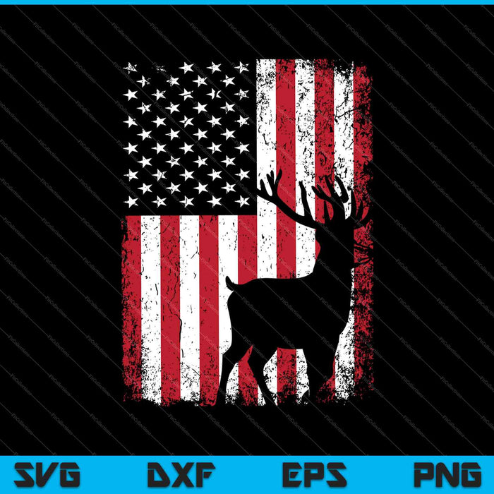Deer Hunting Flag T-Shirt Design SVG PNG Cutting Printable Files