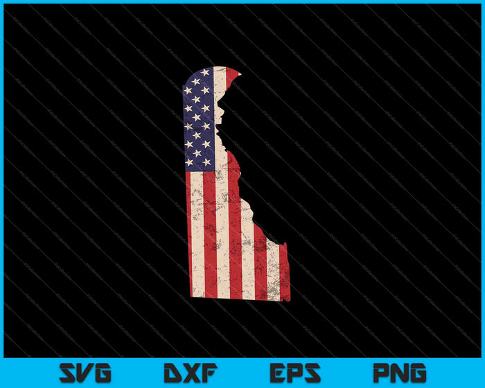Delaware American Flag Vintage SVG PNG Cutting Printable Files