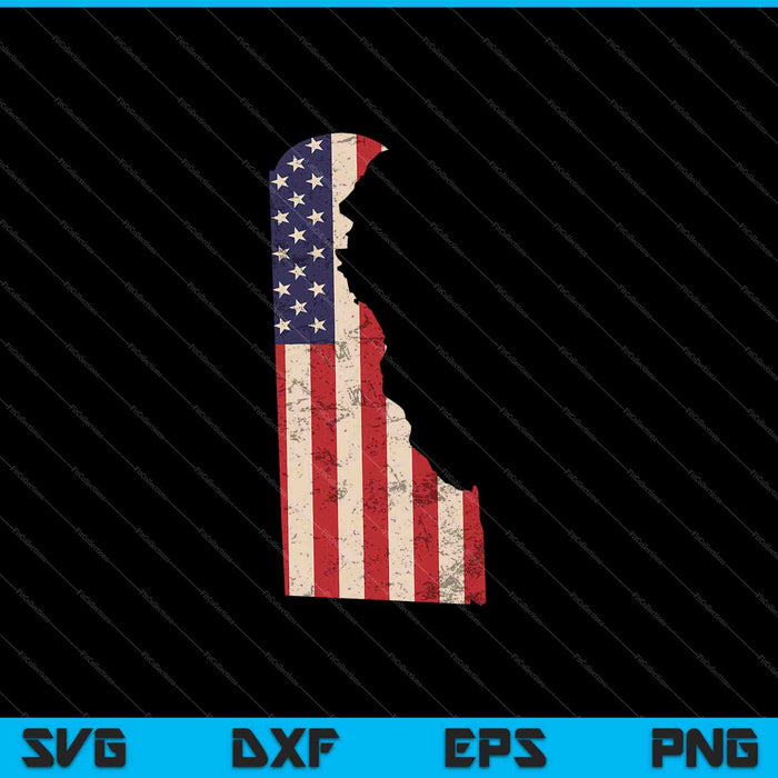 Delaware Amerikaanse vlag Vintage SVG PNG snijden afdrukbare bestanden