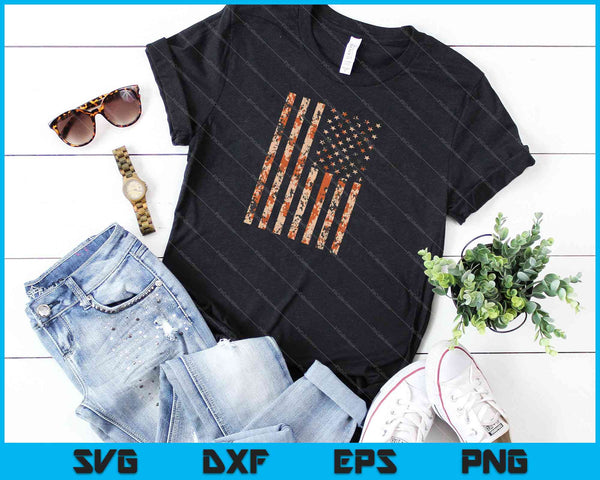 Desert Camo American Flag 4th of July SVG PNG Cutting Printable Files - on a t-shirt