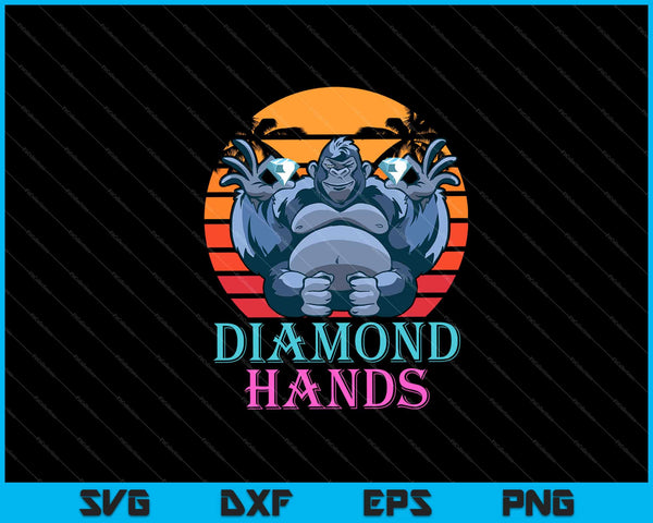 Diamond Hands Stock Crypto Svg Cortando archivos imprimibles