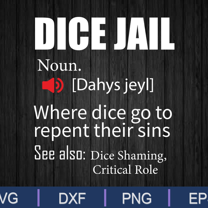 Definición de cárcel de dados para juegos de mesa Divertidos archivos DnD Gamer SVG PNG
