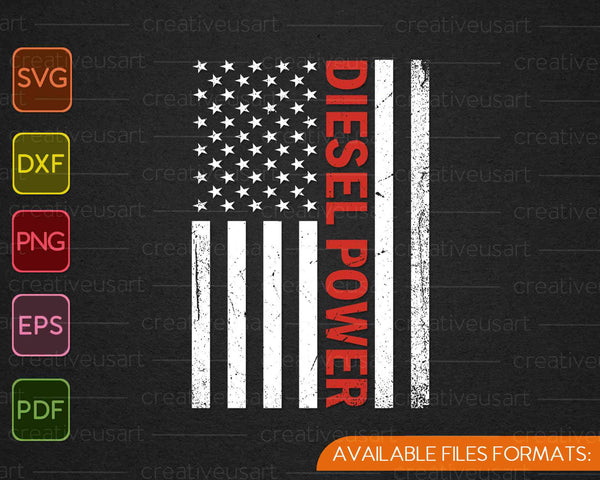 Diesel Power Flag Truck Turbo Brothers Mechanic SVG PNG Cutting Printable Files