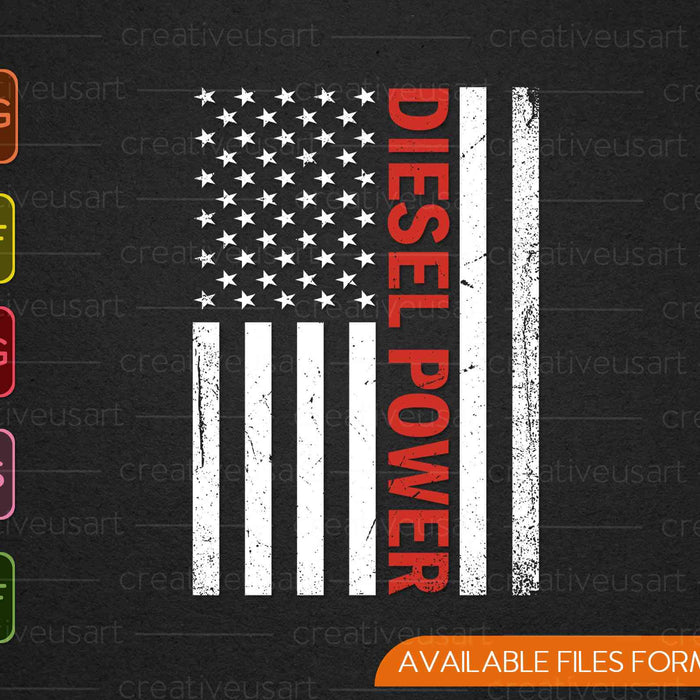 Diesel Power Flag Truck Turbo Brothers Mechanic SVG PNG Cutting Printable Files