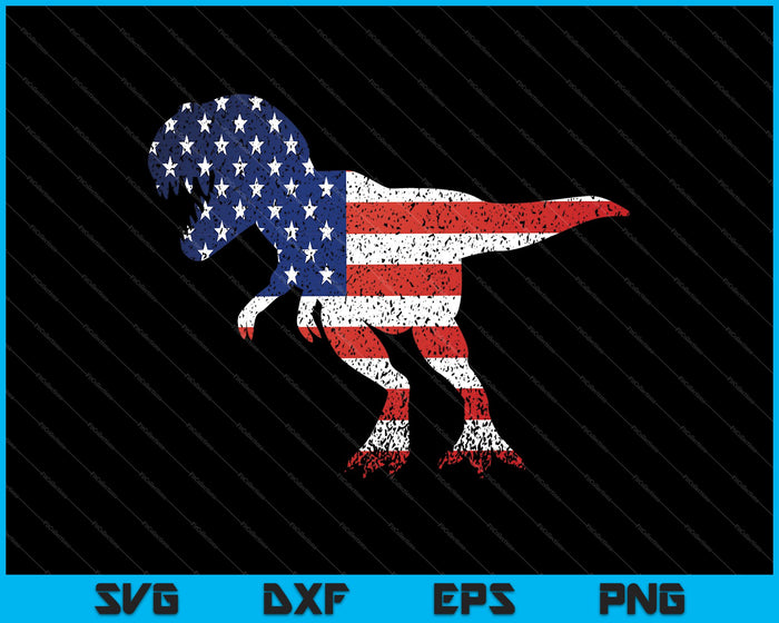 Dinosaur USA Amerikaanse vlag SVG PNG snijden afdrukbare bestanden