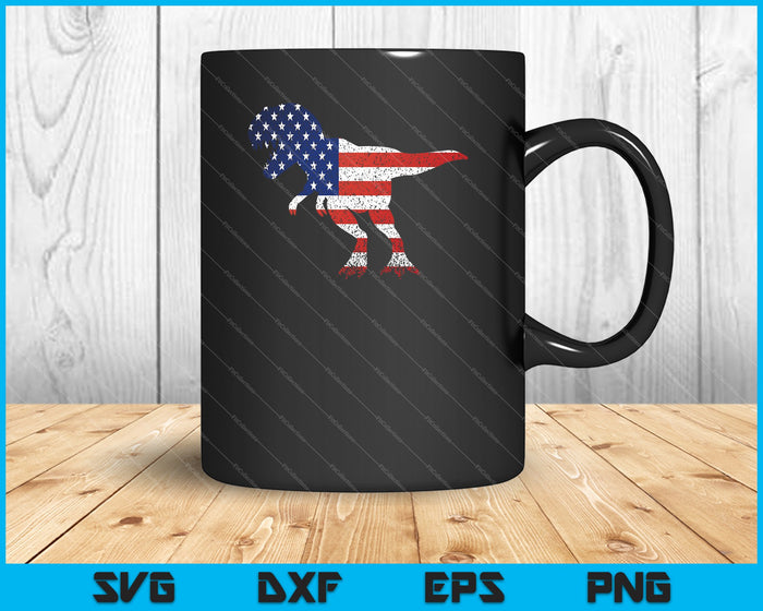 Dinosaur USA American Flag SVG PNG Cutting Printable Files
