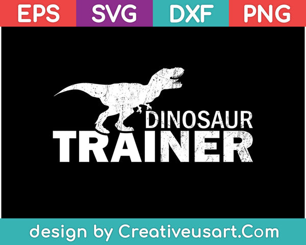 Entrenador de dinosaurios SVG PNG cortando archivos imprimibles