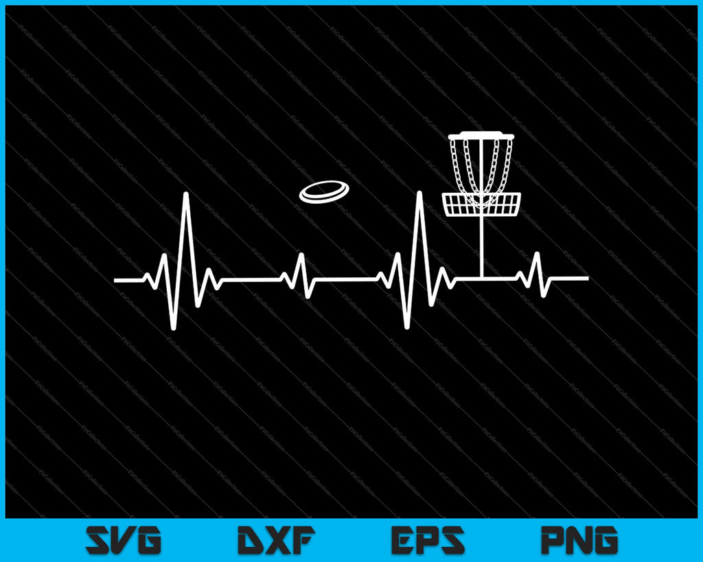 Disc Golf Heartbeat SVG PNG Cutting Printable Files creativeusarts