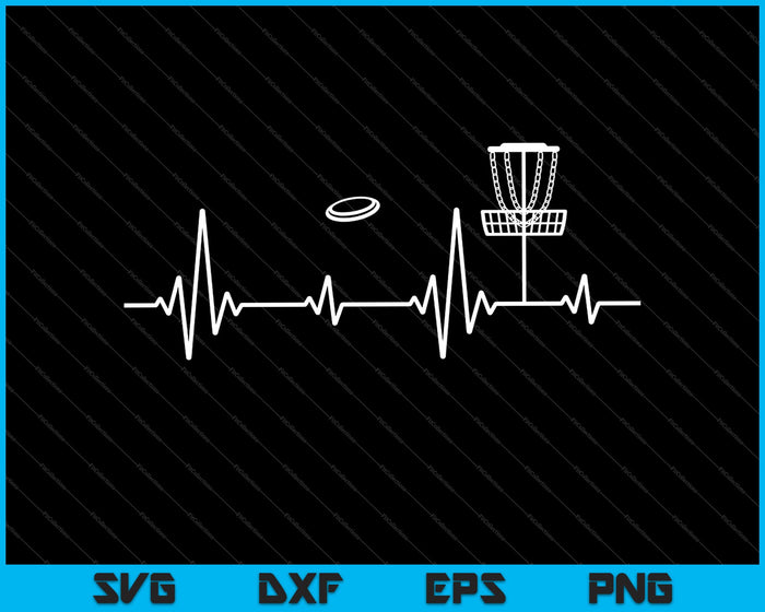 Disco Golf Heartbeat SVG PNG Cortar archivos imprimibles