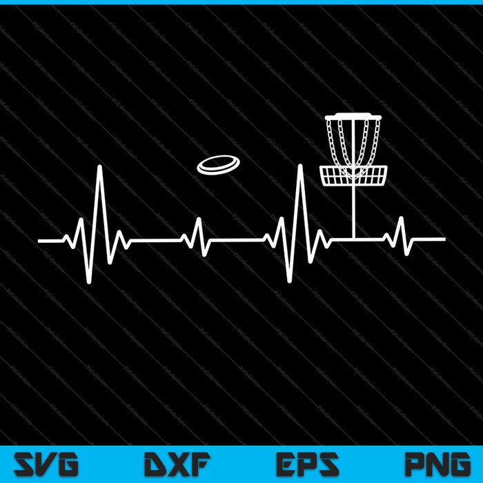 Disco Golf Heartbeat SVG PNG Cortar archivos imprimibles