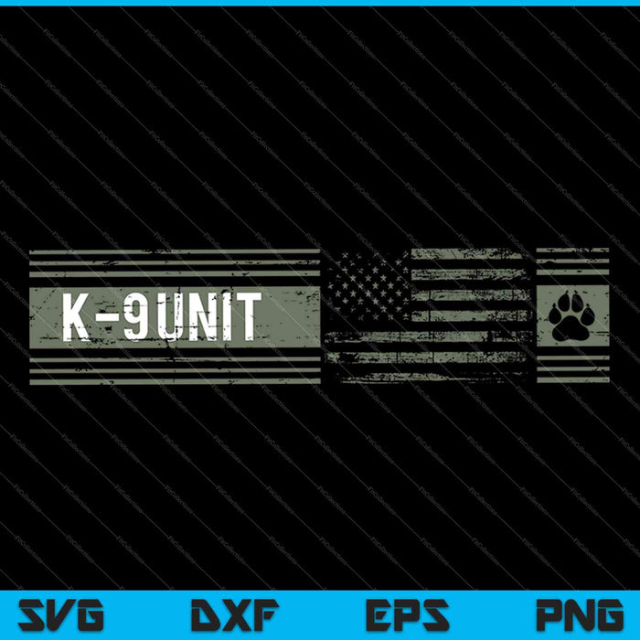 Distressed American Flag K-9 Unit SVG PNG Cutting Printable Files