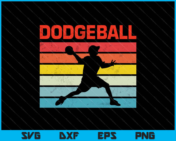 Dodgeball Player Retro Dodgeball SVG PNG Cutting Printable Files