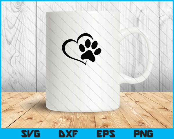 Impresión de corazón de pata de perro SVG PNG Cortando archivos imprimibles