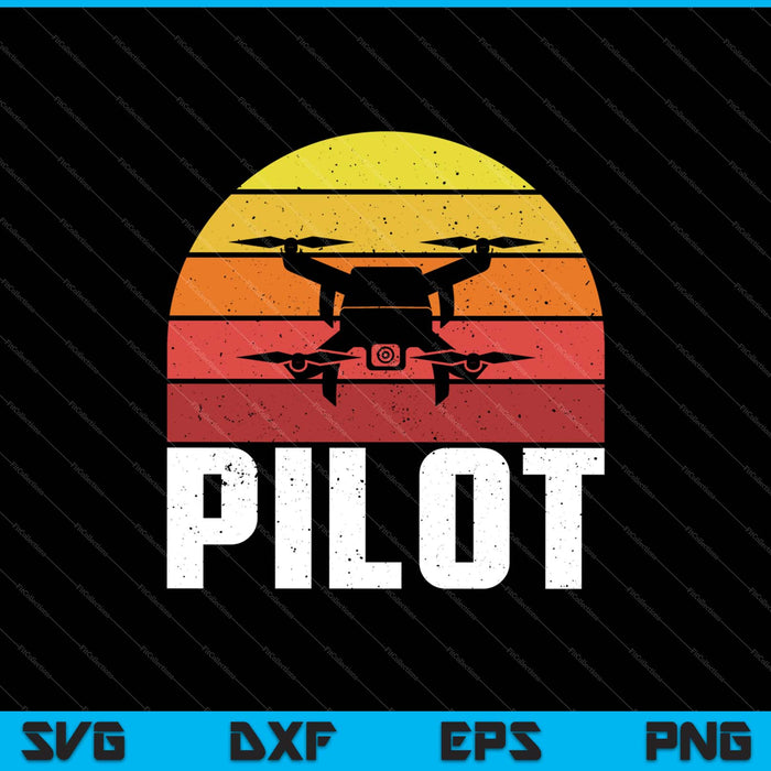 Drone regalo Vintage Quadcopter SVG PNG cortando archivos imprimibles