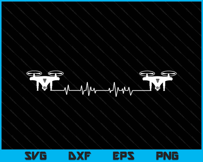 Drone Pilot Heartbeat para hombres niños niños mujeres divertido drone SVG PNG cortando archivos imprimibles