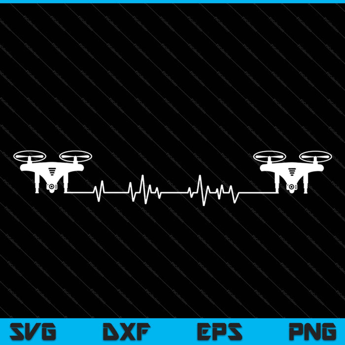 Drone Pilot Heartbeat para hombres niños niños mujeres divertido drone SVG PNG cortando archivos imprimibles