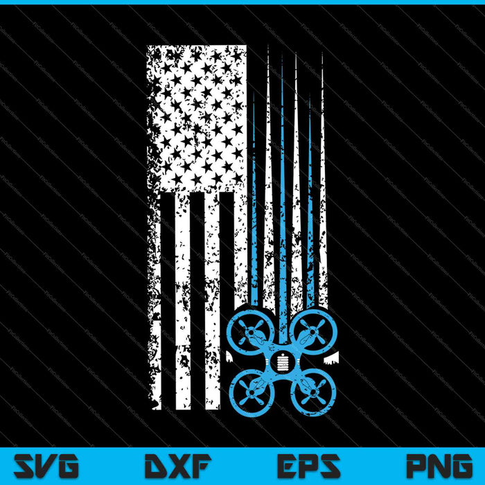Drone Racing Pilot USA Flag SVG PNG Cutting Printable Files