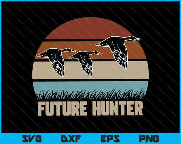 Eend jacht toekomstige Hunter SVG PNG snijden afdrukbare bestanden