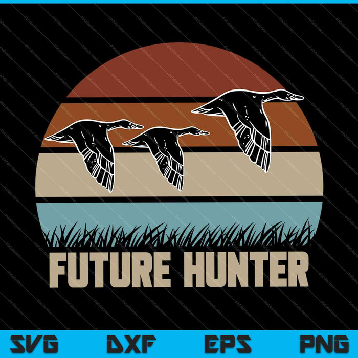 Eend jacht toekomstige Hunter SVG PNG snijden afdrukbare bestanden
