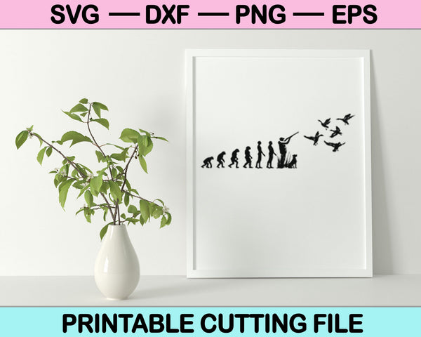 Archivo SVG de Duck Hunting Evolution o archivo DXF para hacer un diseño de calcomanía o camiseta