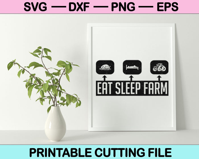 Eet Sleep Farm Herhaal SVG PNG digitale snijbestanden